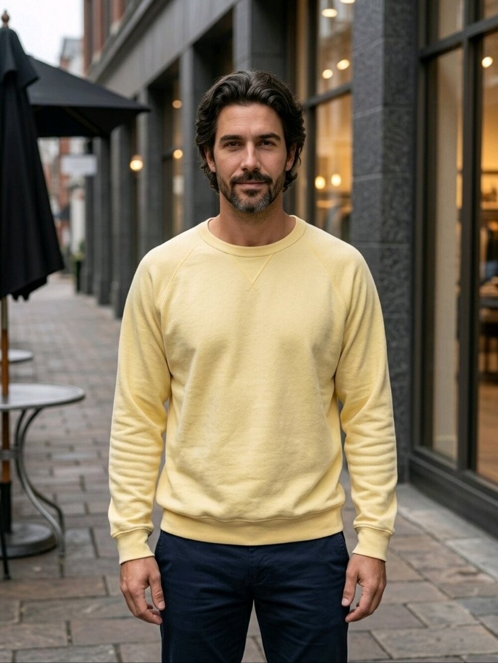 Izod Yellow Crewneck Sweater with Long Sleeves